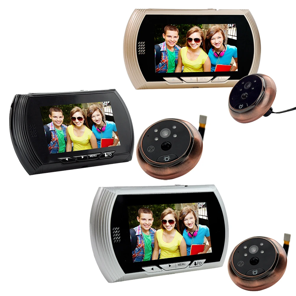 

(1 set) 4.3 inch AHD display intelligent Peephole viewer wire Door intercom 2MP night version camera Video door phone system