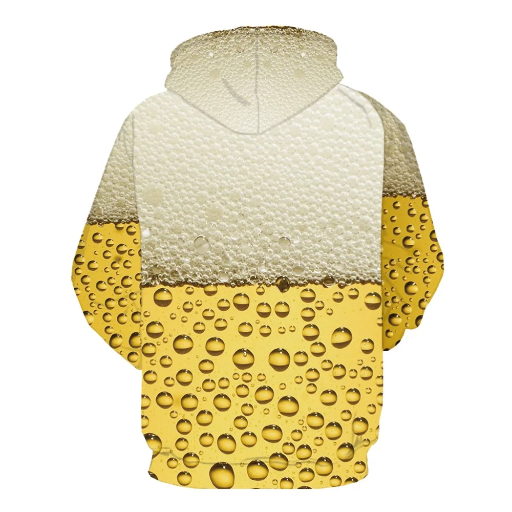 3d Hoodies Beer Hoodie Men Bubble Hooded Casual Harajuku 3d Printed Food Hoodie Print Sweatshirt Printed Long Sleeve Funny