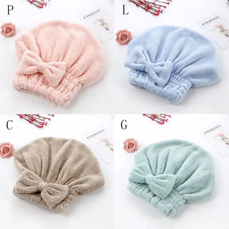 

Newly Coral Fleece Kids Hair Towel Super Absorbent Cap Hair Fast Dry Hair Cap Thickening Quick-drying Hair Cap For Shower 3-10Y