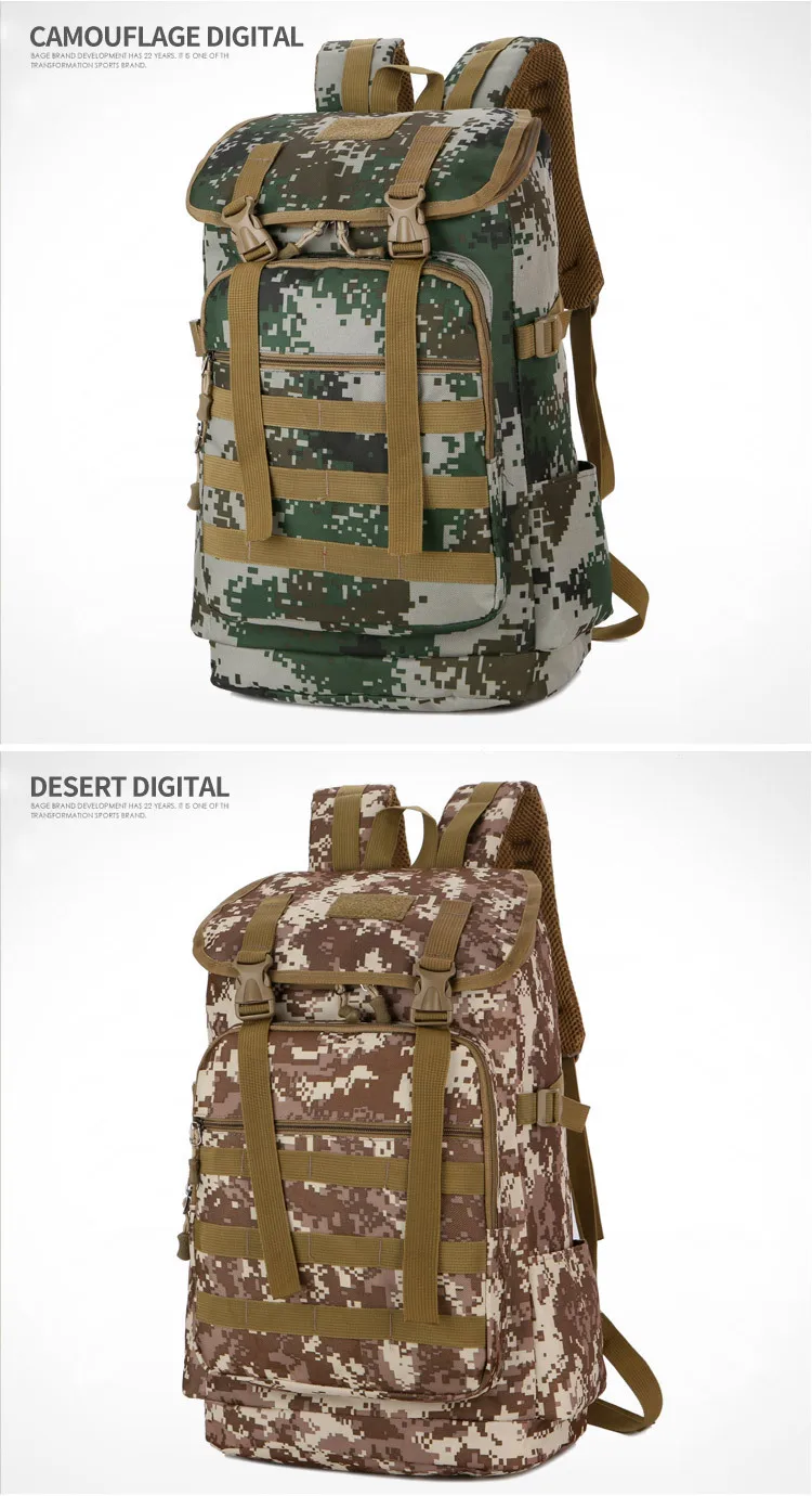 Камуфляжный тактический рюкзак, водонепроницаемая армейская сумка, Мужская Военная Сумка Molle для путешествий, кемпинга, альпинизма, рюкзак, охотничьи рюкзаки