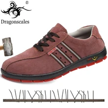 Высокое качество рабочие ботинки мужские стальные замшевые кожаные дышащие повседневные износостойкие подошвы Нескользящие легкая защитная обувь