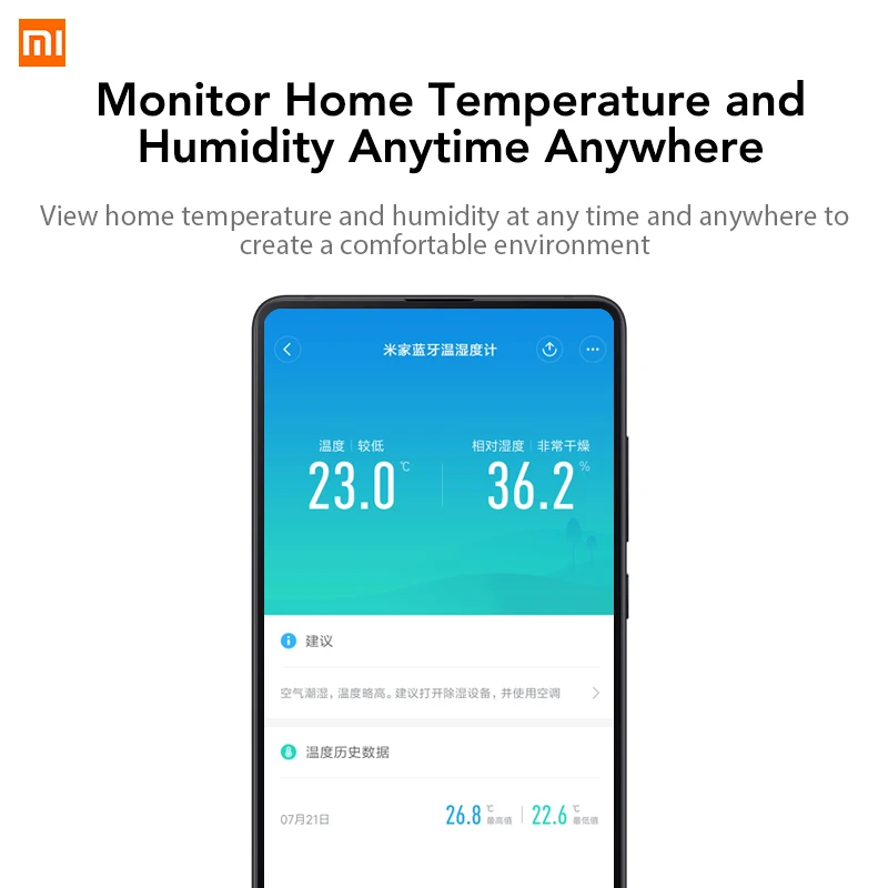 Xiaomi Mijia Bluetooth монитор температуры и влажности Датчик управления приложением Встроенный датчик ЖК-дисплей Магнитная палка ультра-низкой мощности