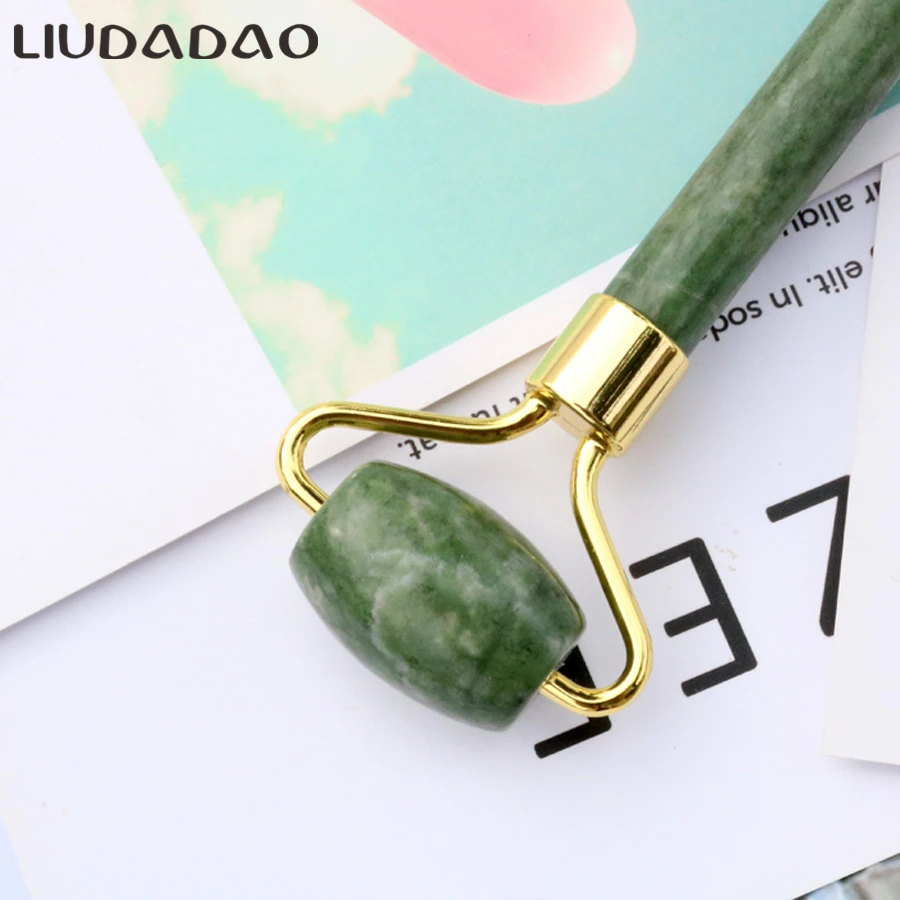 Натуральный нефритовый ролик для массажа лица инструменты подтяжки реальный