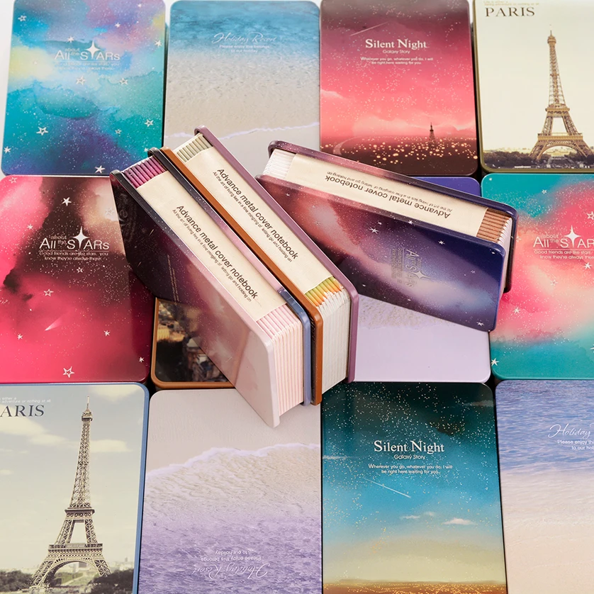 New HOt Sale Star Diary Notebook Color Paper Metal Cover Silent Night Notepad Book Journey Diary Note Book Random Color New HOt Sale Star Diary Notebook Color Paper Metal Cover Silent Night Notepad Book Journey Diary Note Book Random Color