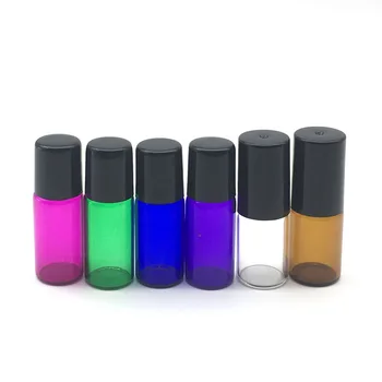 

5pcs Refillable 3ml Perfume Roll on Glass Bottles for Essential Oil Mini Roller Perfume colorful Vial