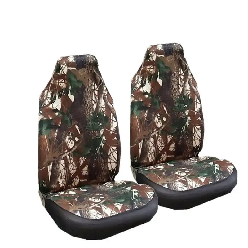 Универсальные камуфляжные Чехлы для передних сидений, 1/2 шт. Защитные чехлы для сидений, одеяло, накладки для сидений автомобиля, внедорожника, грузовика, стайлинга автомобилей