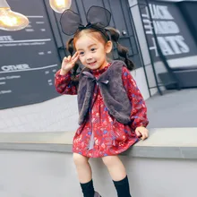 Милый комплект одежды из 2 предметов для маленьких девочек; детская одежда платье принцессы+ жилет; зимняя одежда для детей; Roupas Menina;#30