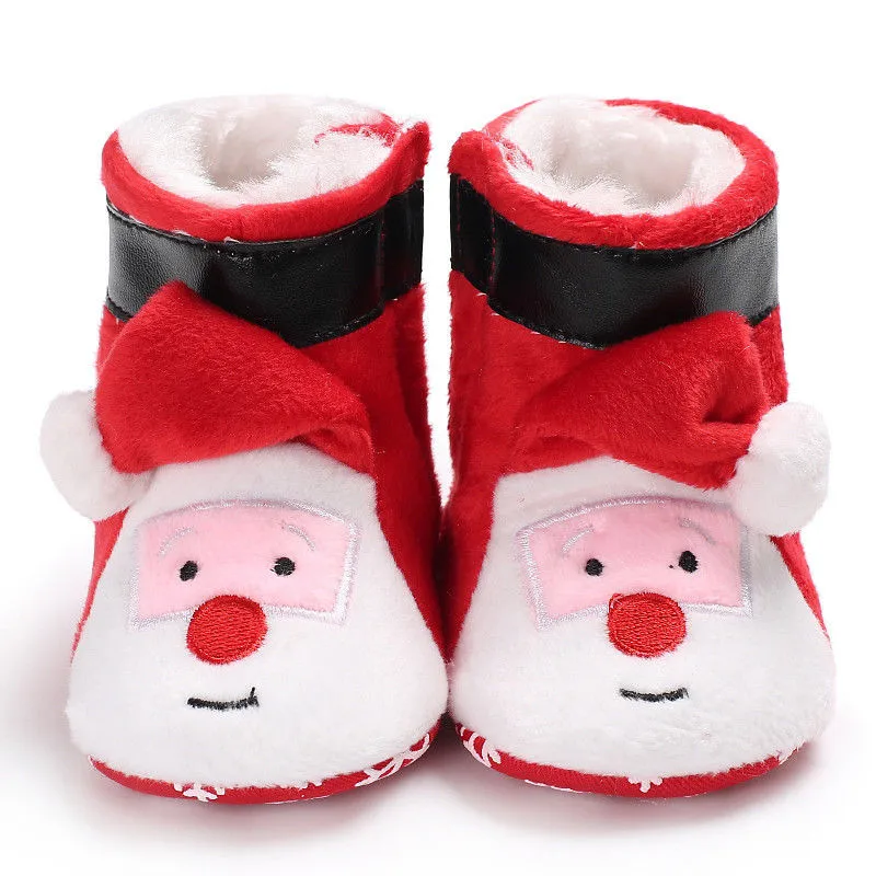 Рождественская зимняя теплая обувь противоскользящая детская обувь для новорожденных девочек и мальчиков мягкая зимняя обувь спортивная для детей от 0 до 18 месяцев