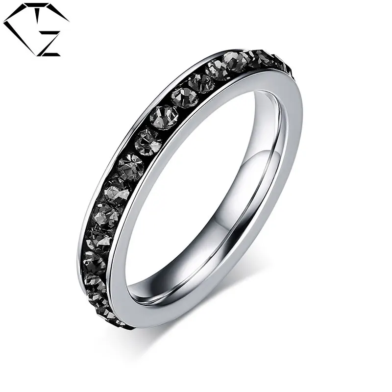 Gz Colorful Cz Crystal Ring Cubic Zircon Stainless Steel Punk Gz Colorful Cz Crystal Ring Cubic Zircon Stainless Steel Punk Wedding Rings For Women Men Jewelry Usa Size 5 To 14 In From Accessories On