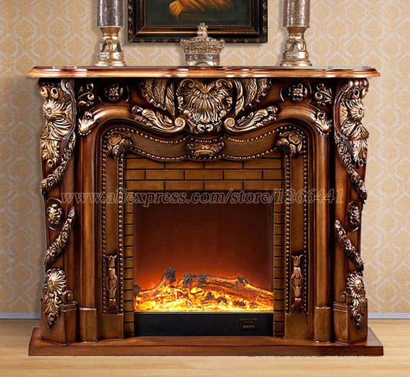 Deluxe Fireplace W150cm European Style Wooden Mantel Plus Electric