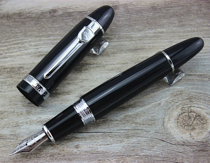 Jinhao 159 черный и серебристый М перо авторучка Толстая