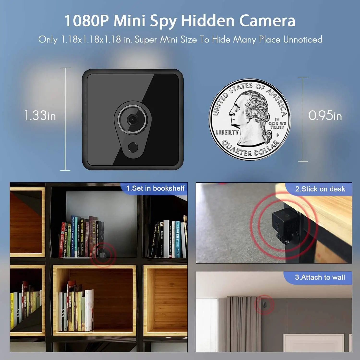 Camsoy S1 WiFi мини-камера 1080P HD IP P2P с функцией ночного видения, удаленная домашняя камера безопасности, беспроводная камера ночного видения, детский монитор
