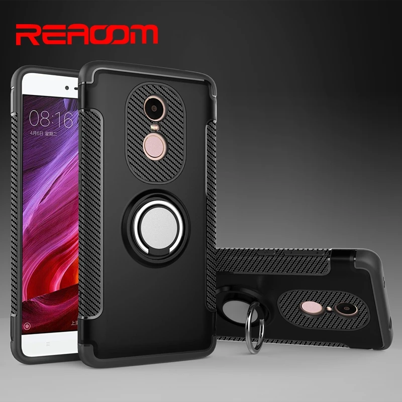 Fitted Case for Xiaomi Redmi Note 4X Magnetic Car Holder Finger Ring Stand Cover 5 4A Pro Coque |