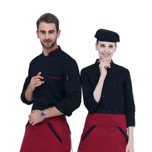 New High Quality Autumn&Winter Restaurant Hotel Chef Jacket Long-sleeve Cook Suit Man Woman Work Wear Uniform 3-colors Optional