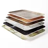 JINSERTA Marbled Storage Tray Melamine Dessert Fruit Cake Plate Retro Breakfast Bread Tableware Restaurant Hotel Serving Tray 2