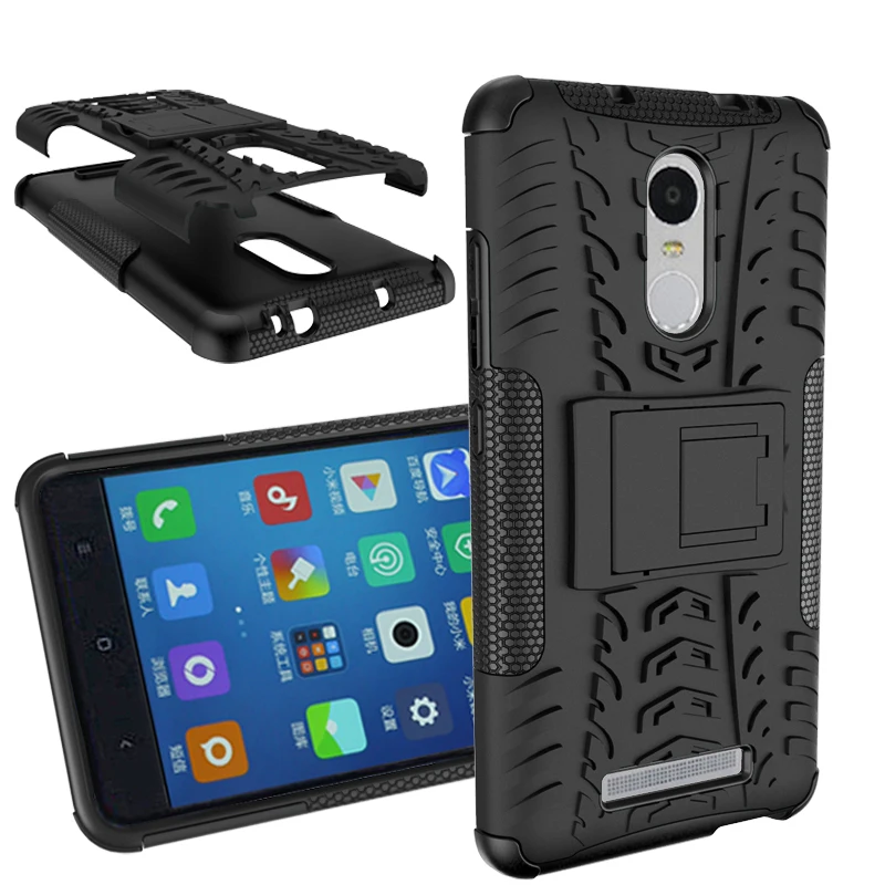 

For Xiaomi Redmi Note3 Cases Rugged Rubber Heavy Duty Armor Stand Case Soft Silicon Hard PC Combo For Redmi Note 3 Pro Prime (<