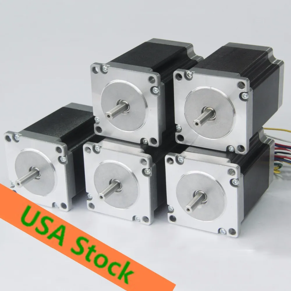 

[USA3-5days fast ship] Wantai 5PCS Nema23 Stepper Motor 425oz-in 115mm 3A CE ROHS ISO Engraver Laser Machine CNC DIY