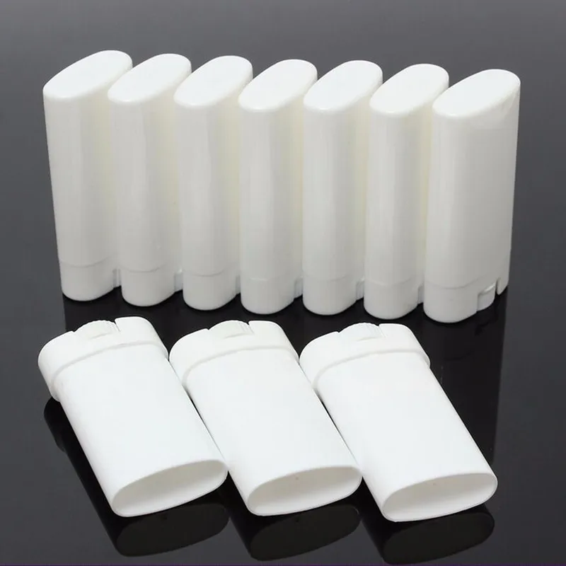 

10Pcs/lot plastic deodorant Containers Solid 15g Plastic Bottles Empty DIY Oval Lip Balm Tubes Deodorant Clear White container