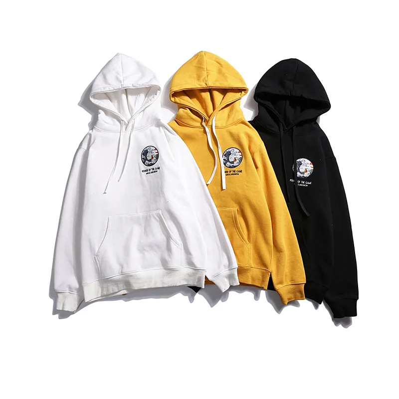 Embroidery Funny Cat Wave Printed Fleece Hoodies Winter Hip Hop Casual Sweatshirts European American street brand cotton coat Embroidery Funny Cat Wave Printed Fleece Hoodies Winter Hip Hop Casual Sweatshirts European American street brand cotton coat