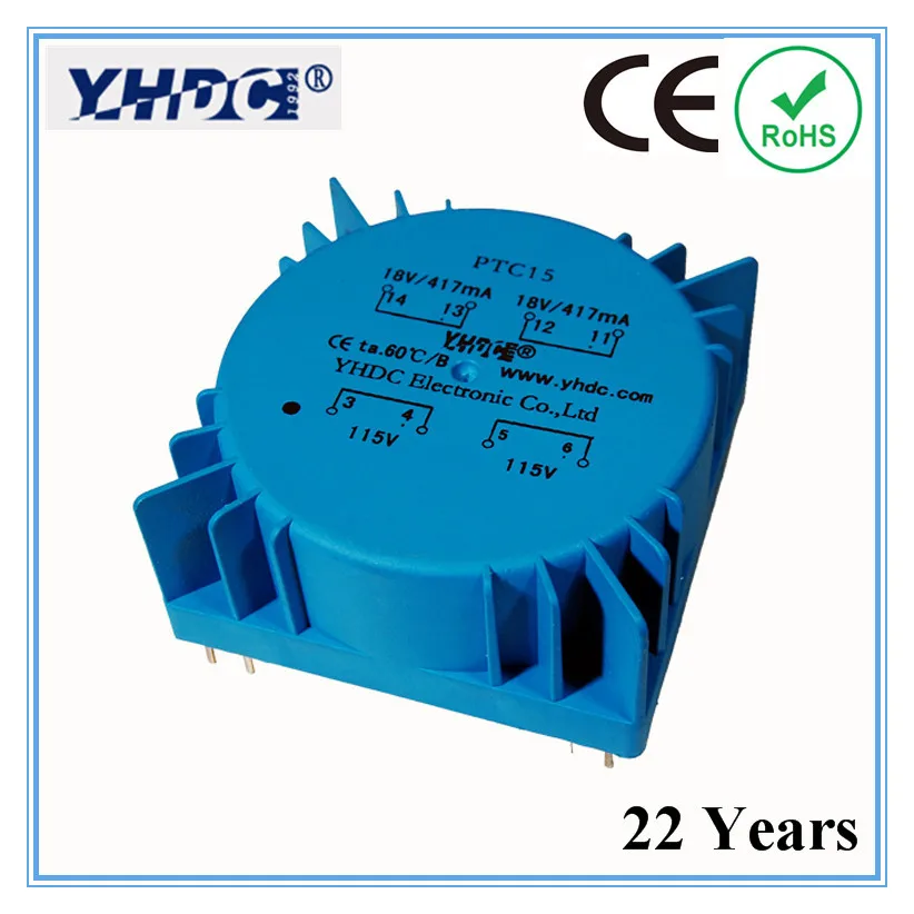 2 x 12 V Transformador toroidal de 15 VA 2 x 115 V
