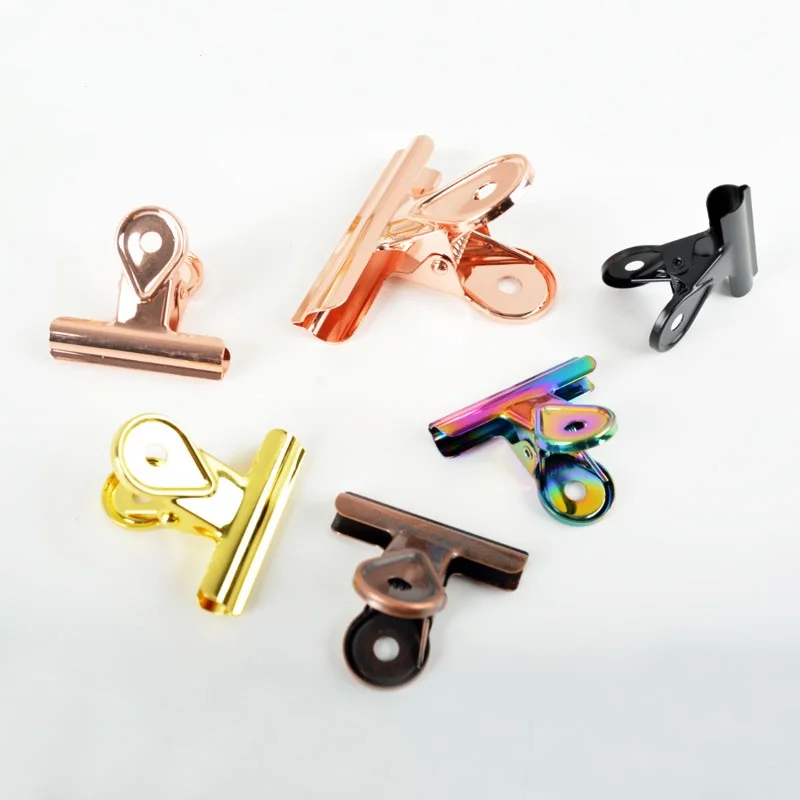 Solid Color Metal Dovetail Clips Chancery Paper Documents Organizer Metal Binder Clips Notes Letter