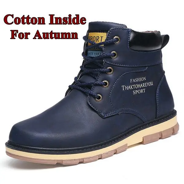 YWEEN/Новинка; мужские зимние ботинки; плюшевые теплые мужские зимние ботинки; большие размеры; мужские ботинки - Цвет: Dark Blue For Autumn