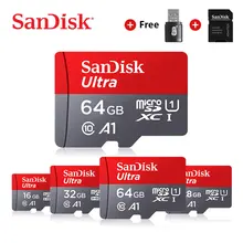 Оригинальная карта памяти SanDisk Ultra, 128 ГБ, 64 ГБ, 32 ГБ, 16 ГБ, Micro sd карта, MicroSDHC A1, SD/TF карта, UHS-I, класс 10, флеш-карта