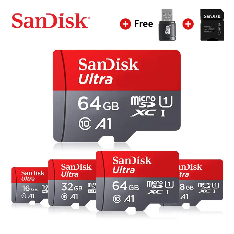 

100% original SanDisk Ultra Memory Card 128GB 64GB 32GB 16GB Micro sd Card MicroSDHC A1 SD/TF Card UHS-I Class 10 Flash Card