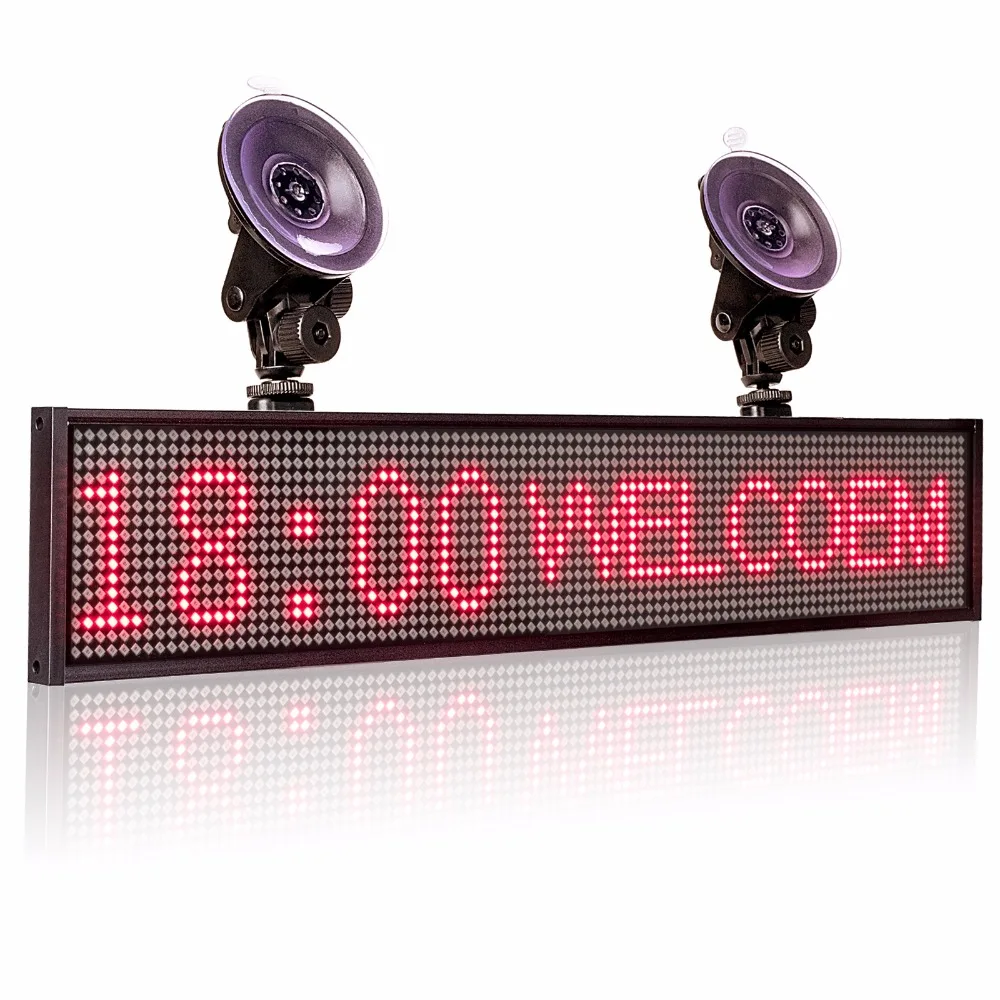 Hot P5mm Wif Indoor LED Signs panel12v Car Scrolling Ad Message board Red SMD display screen Support iOS phone input +2 sucker