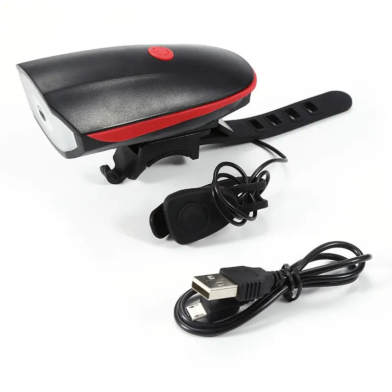 2 в 1 велосипедный светильник налобный светодиодный вспышка светильник с велосипедный Звонок Многофункциональный MTB Велоспорт головной светильник Аксессуары для велосипеда 2 типа - Цвет: Red USB Charging