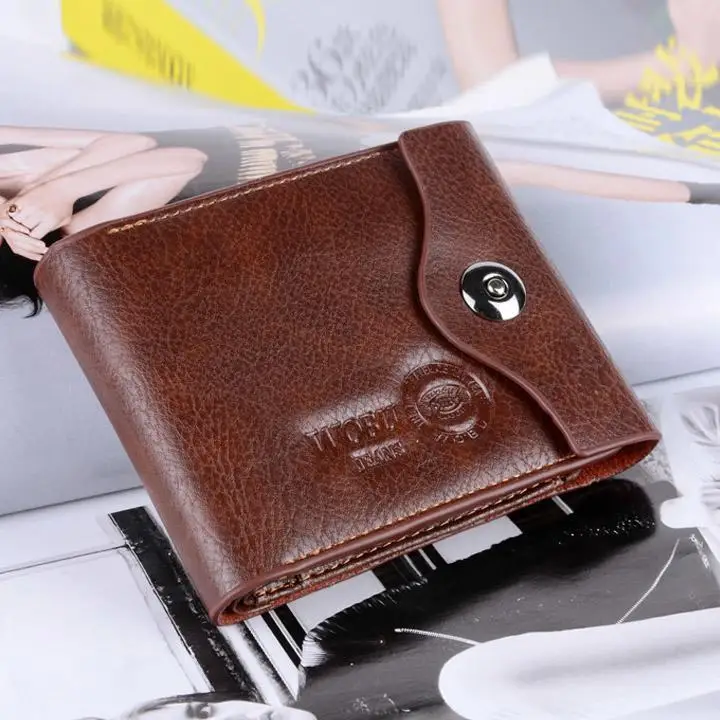 

Men's Coin Slim Bifold Credit Card Hasp Clutch Holder Black, Brown. Wallets Purse 12x9.5x1.5cm