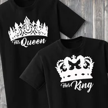 Su Reina su rey camisetas a juego mujer camiseta corona gráfico amante divertida Venta caliente grunge camisetas tumblr vintage tops