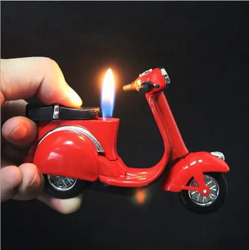 

creative Motorcycle model lighter gas refilling flame fire lighter