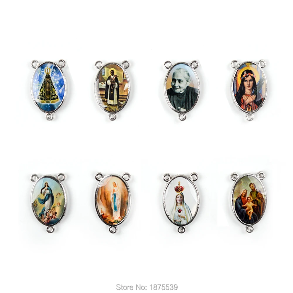 

Our Lady of Fatima Lourdes Jude Martin Color Rosary Centerpieces 24*14 mm
