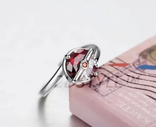 

Anime Pokemon Pokeball Ring Pocket Monster 925 sterling silver