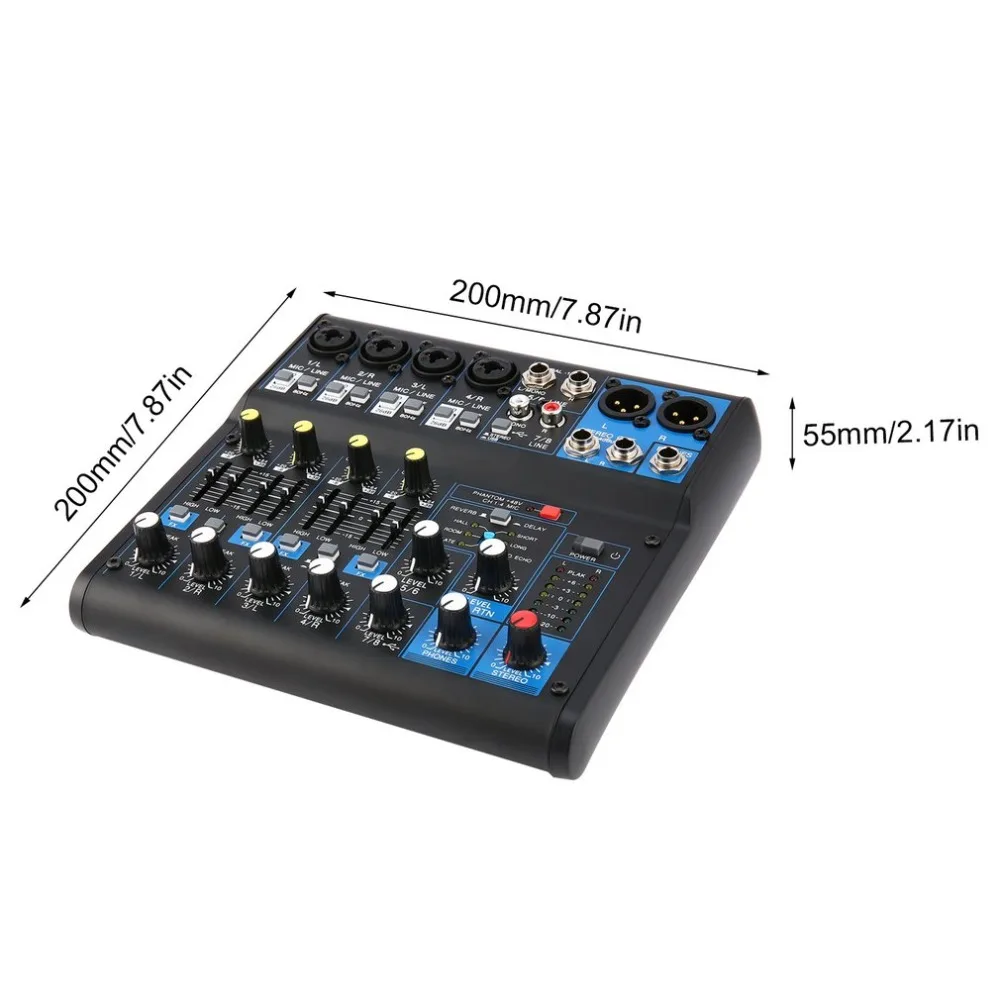 Dj Audio DJ Mixer AU Plug Mixer Audio Professional Mix Amplifier Mixer Audio USB Slot 16DSP+48V Phantom Power for Microphones