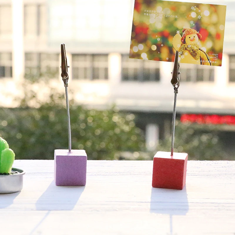 

Photo Card Clips Cute Colorful Metal Paper Memo Table Stand Place Picture Note Card Desk Paper Photo Clip Holder Office Favor