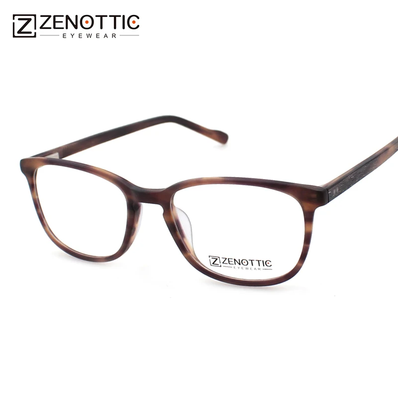 

ZENOTTIC Leopard Square Eyeglasses Frame Acetate Designer Specs Eye Glasses Frame Optical Myopia Transparent Glasses Frame Women