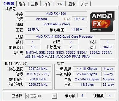amd processor AMD FX Series FX4300 3.8GHz Quad-Core CPU Processor FX 4300 FD4300WMW4MHK 95W Socket AM3+ cpu socket