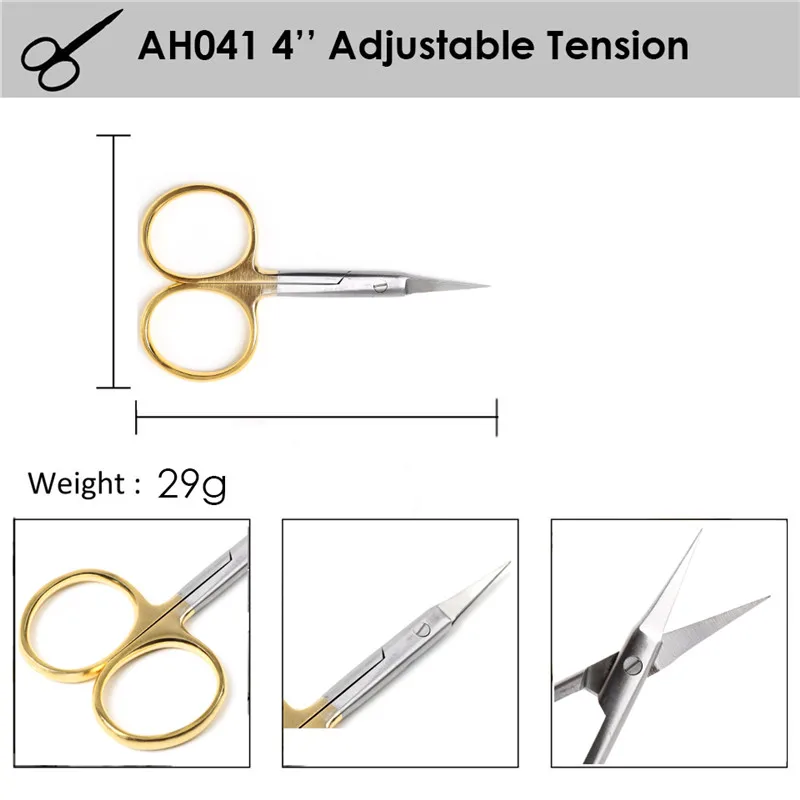 Maximumcatch Вольфрам/карбидные лезвия из нержавеющей стали рыболовные ножницы регулируемые зубчатые прямые ножницы для завязывания мушек - Цвет: AH041 4inch