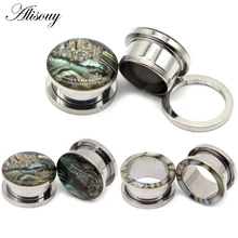 Alisouy, 2 шт, корпус из нержавеющей стали, затычки для ушей, тоннели, измерительные приборы, расширитель для тела, пирсинг, ювелирные изделия, модные винтовые серьги-гвоздики