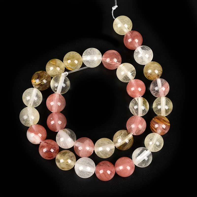 

Rounded shape of a Synthesis bead Watermelon Tourmaline Crystal Manual diy chain jewelyr necklace making