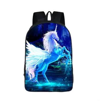 

3D Fantastic Animal Prints Horse Unicorn Backpacks for Teenagers Boys Girls Kids Backpack School Bags Children Mochila Escolar