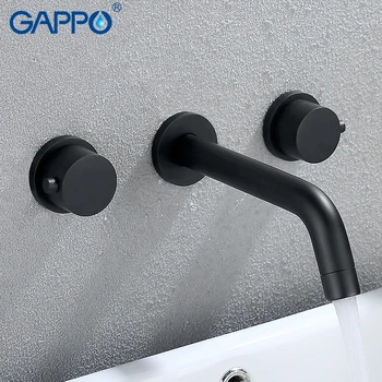 

GAPPO basin Faucets black brass split wall mounted basin sink faucet mixer bathroom water taps waterfall bath water mixer taps