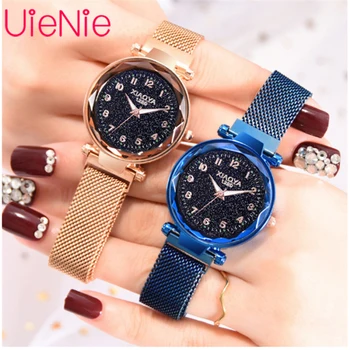 Montre femme mode sauvage ciel étoilé chiffre Milan aimant boucle luxe mode dames géométrique chiffre romain montre à Quartz