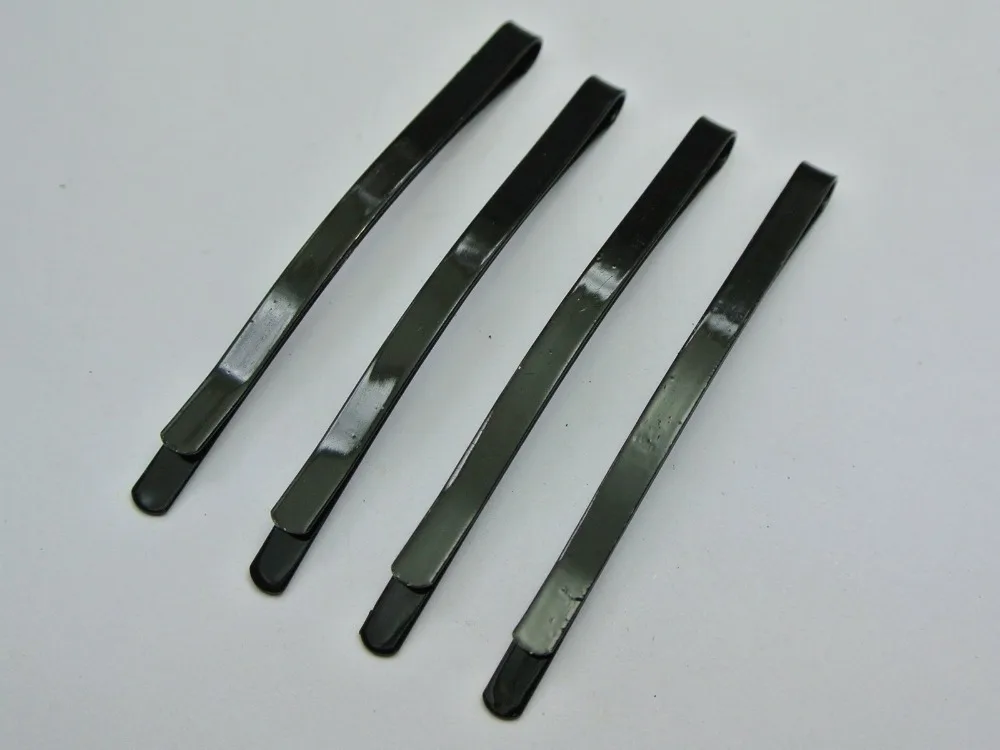 

30 Black Metal Flat Top Curved Bobby Hair Pin Clips Barrette 64mm