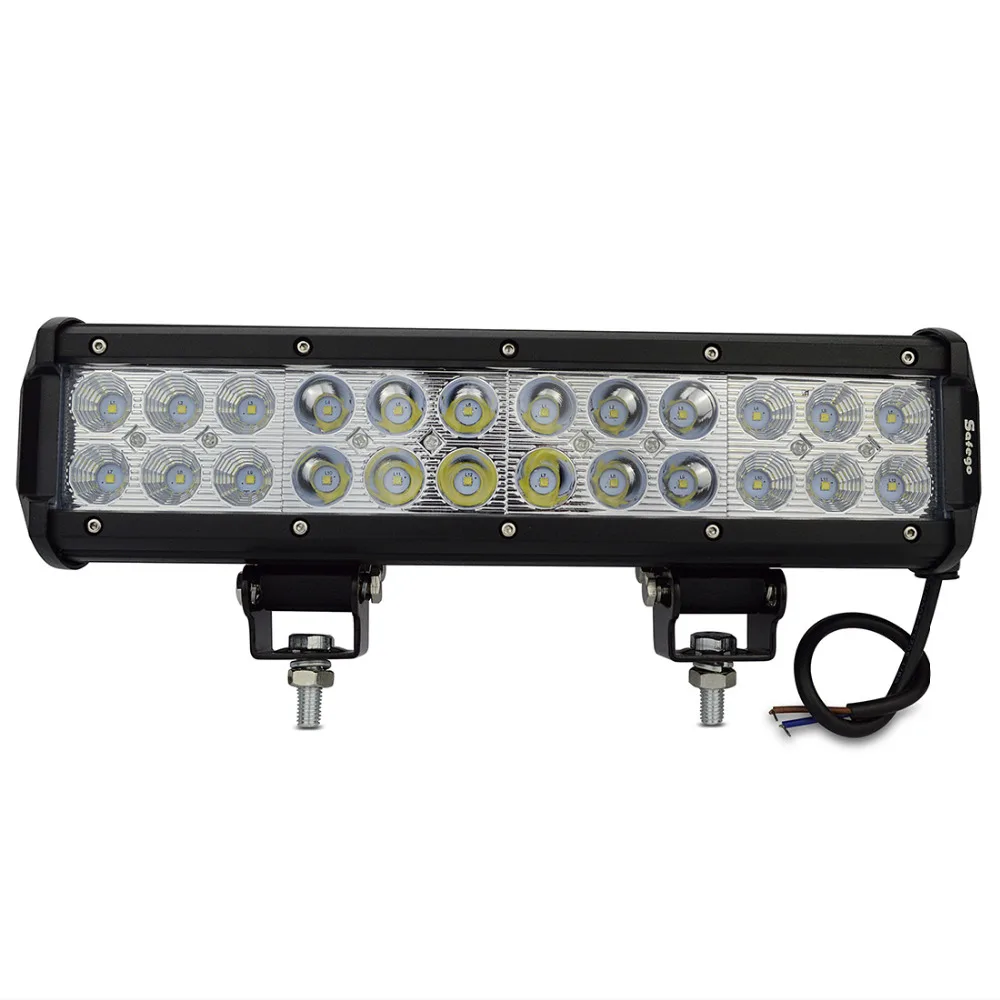 Safego 2X 12 inch 72W LED WORK LIGHT BAR FLOOD SPOT COMBO OFFROAD 4X4 ATV 27W