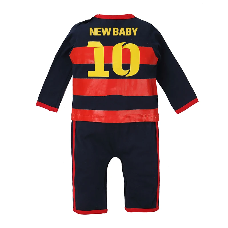 Roupas do Bebê Esporte Futebol Manga Longa Algodão Recém-nascido Macacão 0-12 m Frete Grátis 2020