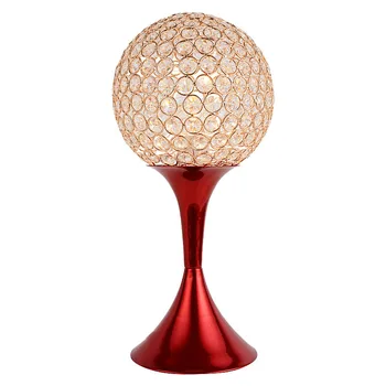 

Luxury Crystal Gold Metal Body Wedding Bedroom Table Lamps Bedside Red Pink Chrome Living Room Table Light Study Room Desk Lamp