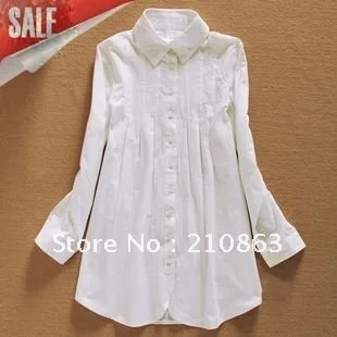 Classic white long sleeve blouse juniors dress